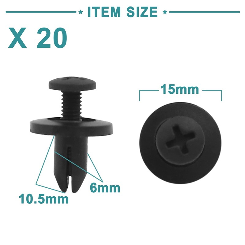 ACROPIX Plastic Push Rivets Trim Clips Car Bumper Fender Universal