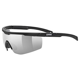 Uvex Sportstyle 117 - Sports Sunglasses for Men and Women - Mirrored Lenses - incl. Interchangeable Lenses - Black Matt/Silver - One Size