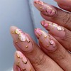 IMRAIN Medium Almond Press on Nails Nude Glossy Fake Nails