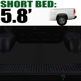Black Rubber Horizontal Line Truck Bed Floor Mat Liner v2 Compatible with 04-06 Chevy Silverado GMC Sierra 1500 2500 3500 HD / 2007 Classic Body 5.8 Feet (69.6") Short Bed