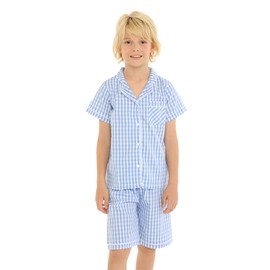 Mud Kingdom Collared Toddler Boys Shorts Pajama Set Cute Black Plaid Summer 4T