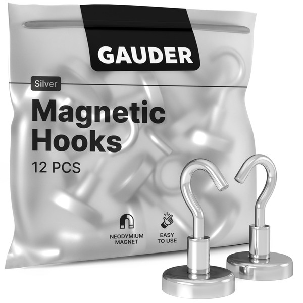 GAUDER Strong Magnetic Hooks | Neodymium Hooks for Fridges and