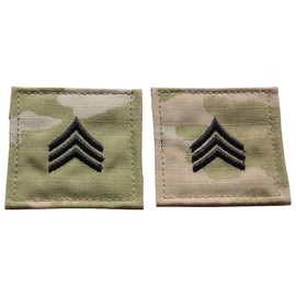 Army Rank SGT Sergeant OCP Patch 2x2 Hook & Loop - Pair