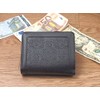 Bad Boy Bi-fold Wallet with L-Shaped Zipper Coin Case, Black