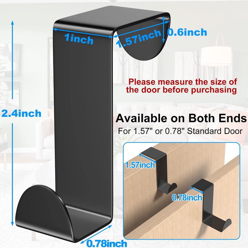 Shexkent Over Door Hanger 6 Pack Stainless Steel - Coat