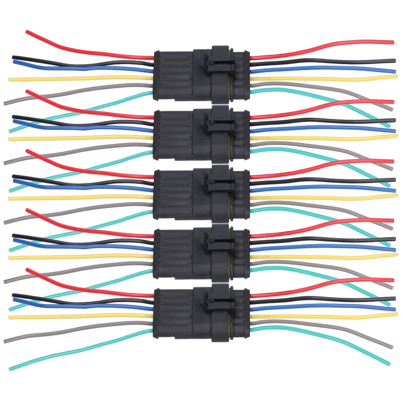 5Pcs Way Car Electrical Connector Waterproof Antiflaming Resilient Antioxidant Automotive