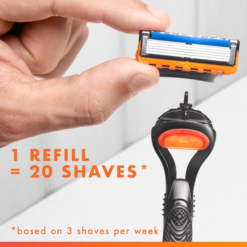 Gillette Fusion5 Razors for Men, 1 Razor, 4 Blade Refills,