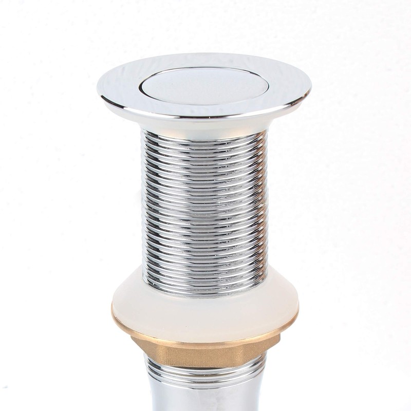 Polished Chrome Pop Up Sink Drain Without Overflow, Bathroom Faucet