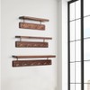 MATOOYA Shelf with Hooks, Solid Wood Bedroom Shelves for Wall,