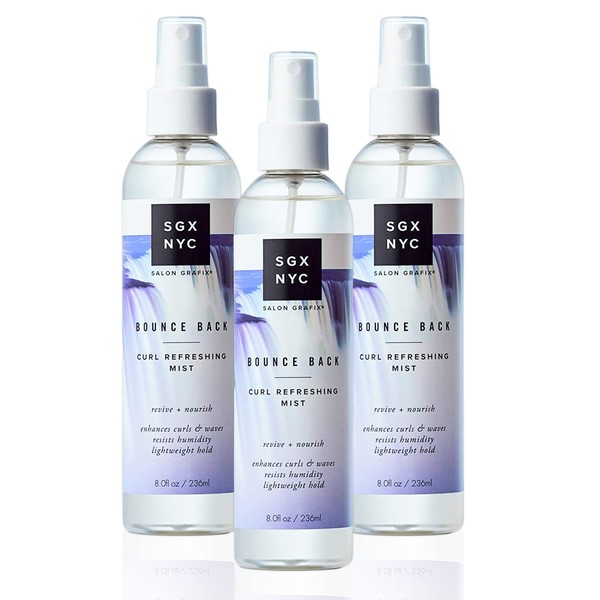 SGX NYC Curl Refreshing Mist 8.0 oz Bundle ~ 3 Pack Bounce Back Curling Mist for Curly Wavy Hair
