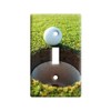 Golf Ball Near Hole on Course - Plastic Wall Decor