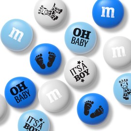 MnMSCandy It's A Boy Milk Chocolate Candy - Slim 10 oz Bag of Blue & White, Green Candy For Boy Baby Shower Decorations, Baby Showers & Parties