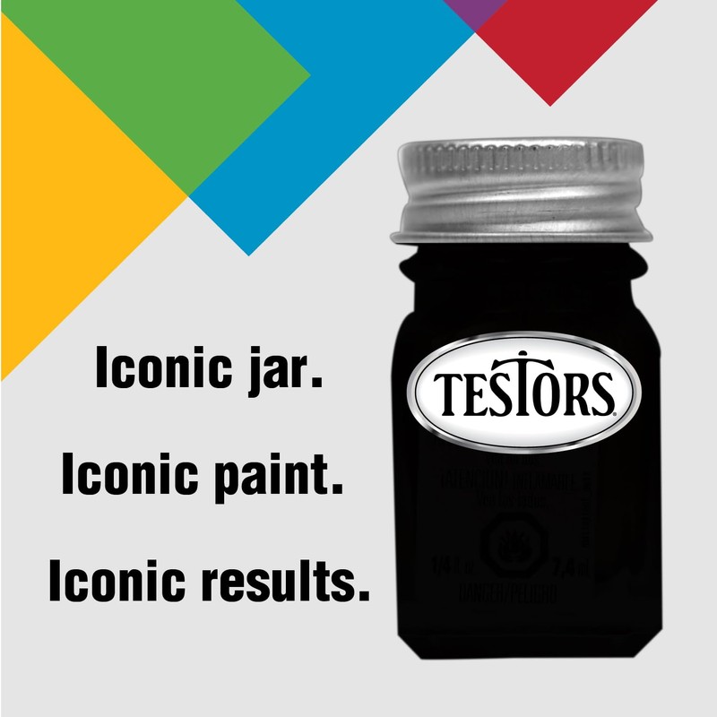 Testors 1147TT Black, Gloss, 0.25 fl oz Enamel Paint