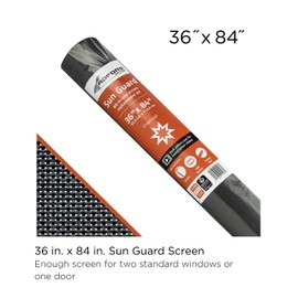 Saint-Gobain ADFORS Charcoal Sun Guard Screen Repair Kit, 36 Inches x 84 Inches - Blocks up to 75% of the Sun’s Rays, DIY Window & Door Mesh Repair, Durable, Comes with Spline Tool & Spline