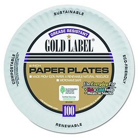 AJM Packaging Corporation Coated Paper Plates, 6" Dia, White, 100/pack, 12 Packs/Carton