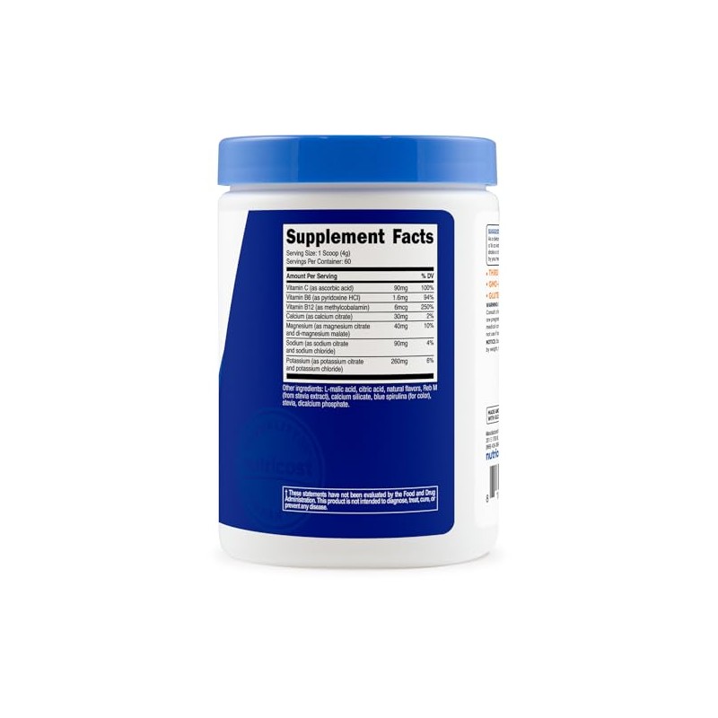 Nutricost- Polvo Complejo de Electrolitos (60 Porciones, Frambuesa Azul) Suplemento