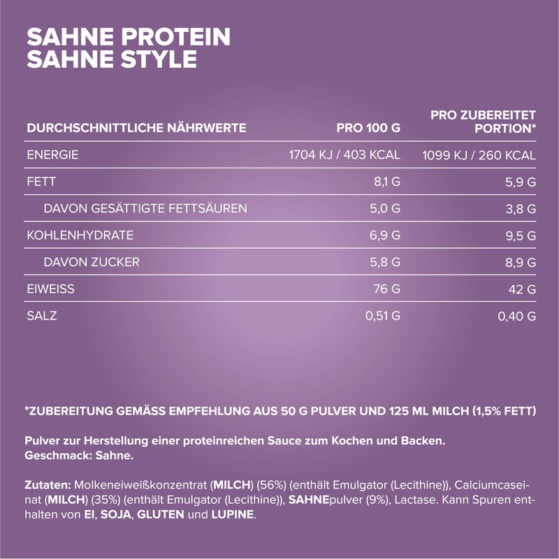 IronMaxx Cream Protein - 500 g Bag | Protein-Rich Cooking