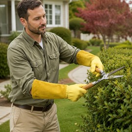 Long Thorn Resistant Rose Pruning Gloves – Breathable Garden Gauntlet Gloves for Hand and Forearm Protection