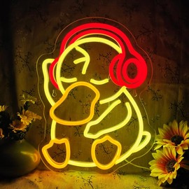 Bulbasaur Neon Signs for Wall Decor, USB Powered for Bedroom Bar Store Birthday Party Man Cave Christmas Supply Gifts Lighting Home Outdoorfun:_Psyduck-2