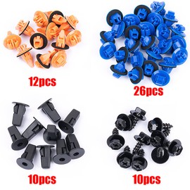 OAUTOO 58pcs Fender Flare Retainer Clips Kit 75495-35010 75397-35010 90159-60498 90189-06028 for Toyota 4Runner FJ Cruiser Highlander RAV4 Tacoma, Lexus GX470