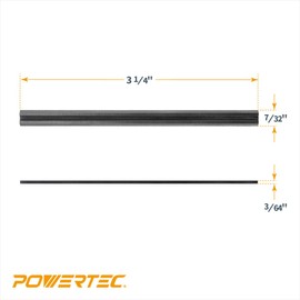 POWERTEC 3-1/4" HSS Planer Blades 10 Pack for Wen 6530, DeWalt DCP580B, Porter-Cable PC70THP, RYOBI P611, Bosch PK2632K, Makita XPK01Z, Craftsman, Skil Hand Planer, Replacement Electric Planer Blades