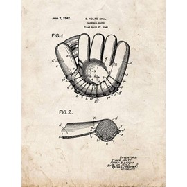 Baseball Glove Patent Print Old Look (24" x 30") M15243