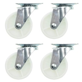 Hxchen 3 Inch Top Plate Swivel Stem Caster Wheels with 75mm Dia. Nylon Wheel Heavy Duty Caster (No Brake), Total Load Capacity 40kg/88lbs White - (4 Pcs)