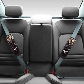Coldinair Hummingbird Car Seat Belt Pads Seatbelt Covers,Waterproof Shoulder Seatbelt Pads Cover Vintage Floral Seat Belt Cushion for Women Girls