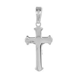 Sterling Silver Small Crucifix Necklace for Women and Men Solid Back Flawless High Polished Finish 20 inch Box15