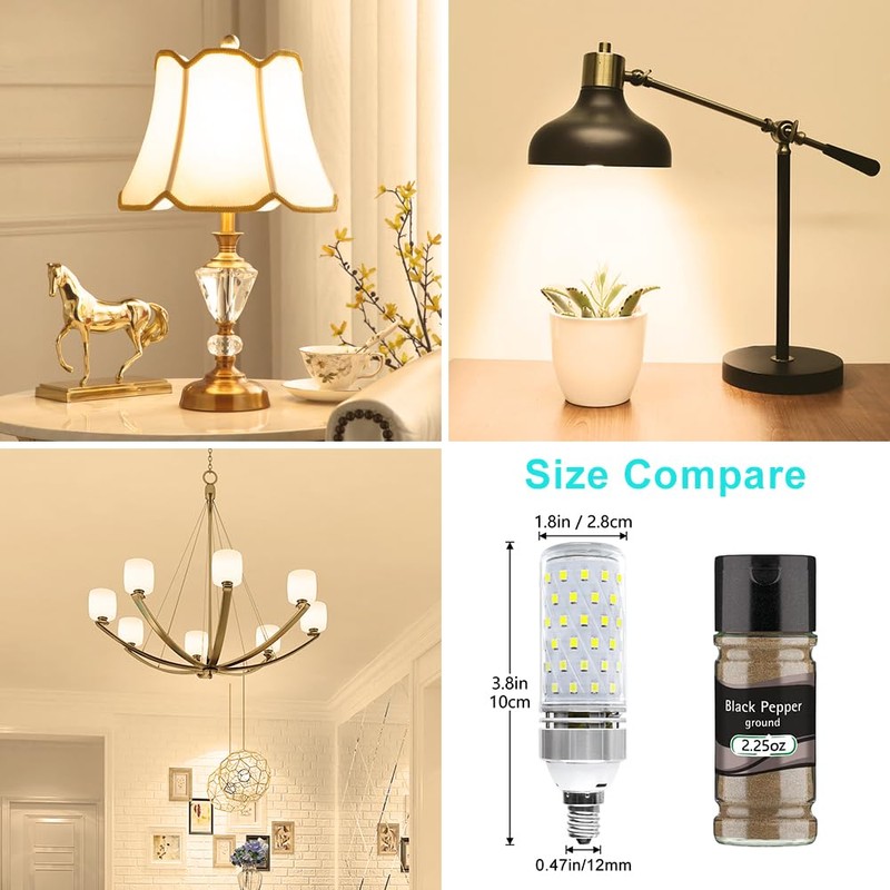 Super Bright E12 LED Bulbs, 16W 1500LM E12 Bulbs, Warm