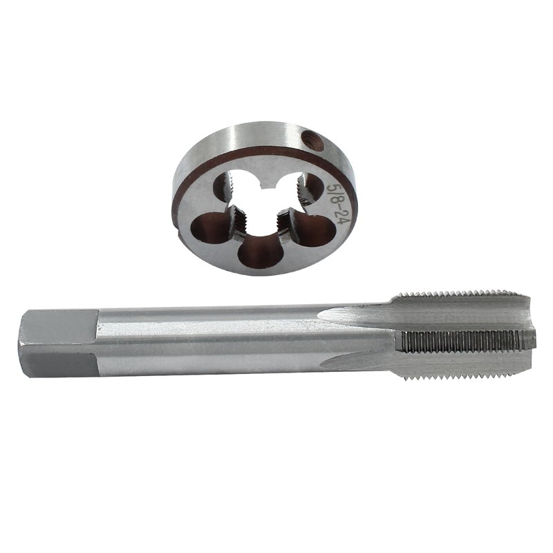 Hordion 5/8"-24 Tap and Die Set, High-speed Steel Thread Tap