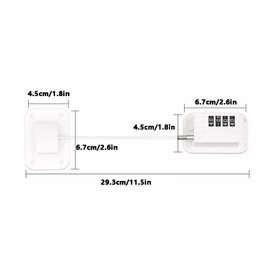 3 x Window Lock Refrigerator Code Lock Child Safety Cabinet Latch Cable Window Locks for Door Drawer Refrigerator Freezer Window