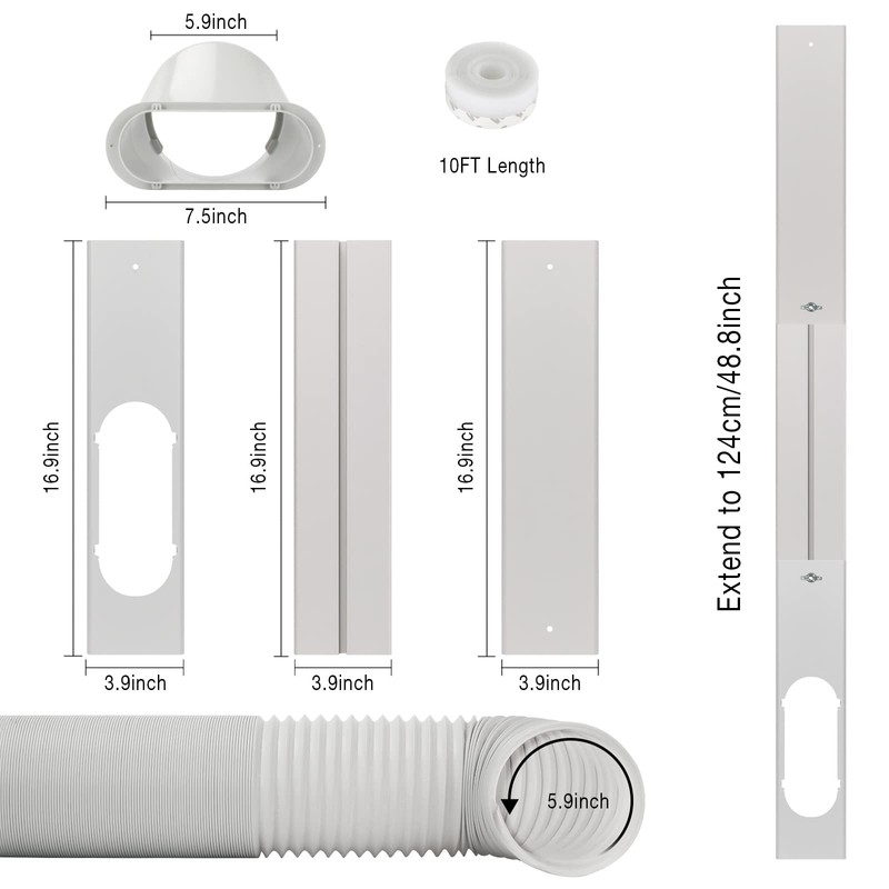 HOXHA Air Conditioner Window Vent Kit Universal Adjustable Window Kit