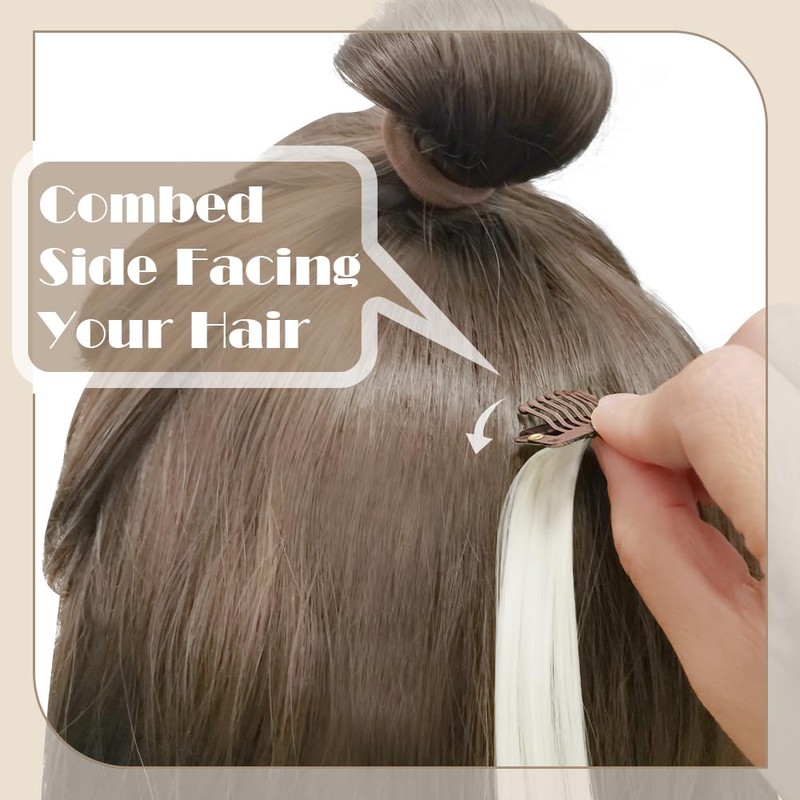 Dreamlover Wig Clips, Hair Extension Clips, 10 Teeth, Brown, 30