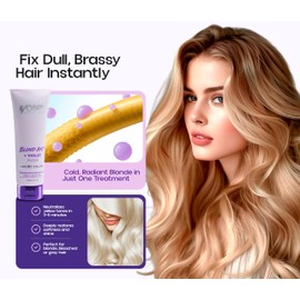 IYOSEI Professional Blond Art+ Purple Toner Mask for Blonde, Bleached, Highlighted & Silver Tones – Violet Conditioning Treatment for Color-Correcting Brassy Shades