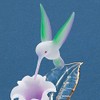 Glass Baron ~ Hummingbird with White and Lavender Flower