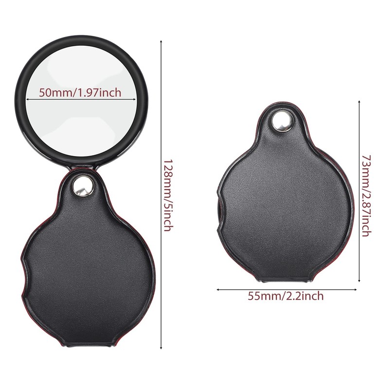 Teoyall 10X Small Magnifying Glass, 2 PCS Mini Pocket Magnifier