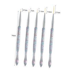 TOVINANNA Nail Line Drawing Pens Set of 2 Ultra-Fine Glitter Brush for Nail Art Suitable for Manicure and Salon Use