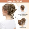 CJL HAIR 2PCS Messy Bun Hair Pieces Wavy Curly Synthetic