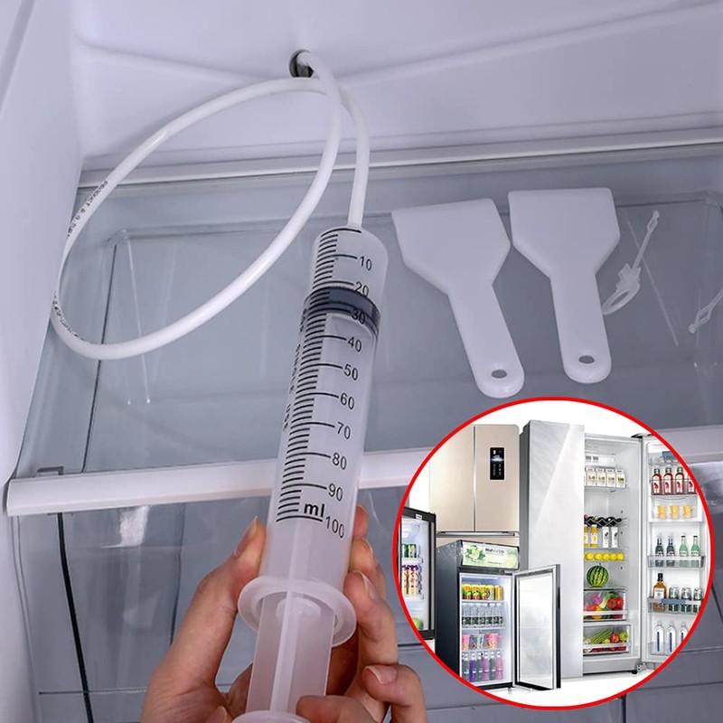 XINGSUI 5Pcs Refrigerator Drain Hole Cleaning Tool Kit, Refrigerator Dredge
