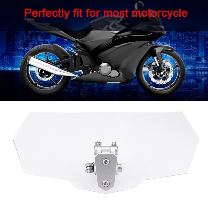 Motorcycle Wind Deflector, Motorcycle Windscreen, Adjustable, Clip-On Windscreen Extension, Universal