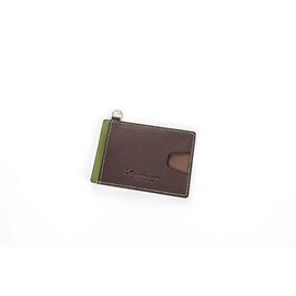 Hide Owakamatsu Men's Tuck Pass Case, Cowhide Leather, Bicolor, Dark brown × khaki