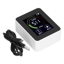 ZNAZ2CO1 3 in 1 Smart Carbon Dioxide Detector Multifunctional Infrared Air Quality Monitor(White )