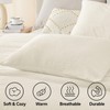 ChiXpace Fluffy Comforter King Set - Furry Beige Leaves Pattern