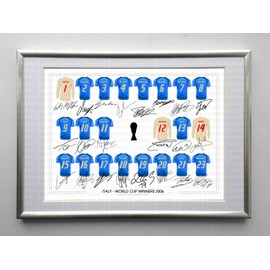 Framed & Mounted Italy World Cup Winners 2006 New Squad Team Signed Autograph 12x8 Inch Mount With Printed Autographs Danielle De Rossi Gianluigi Buffon Inzaghi Cannavaro