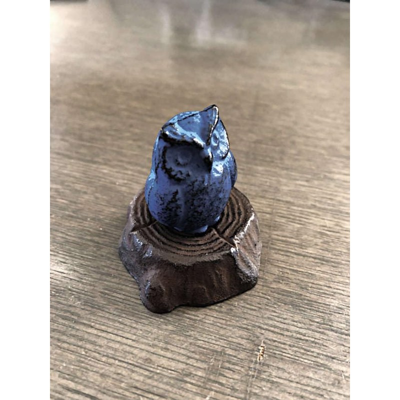 文鎮/ペーパーウェイト ふくろう 切り株 【伝統工芸品南部鉄器】