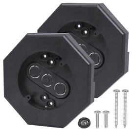 EQUIJUANCE Vinyl Siding Mounting Blocks,Vinyl siding Outlet Box,Outdoor Light mounting Block for Outdoor Lights on 1/2" Lap Siding, Built-in Electrical Box (Black, 2)