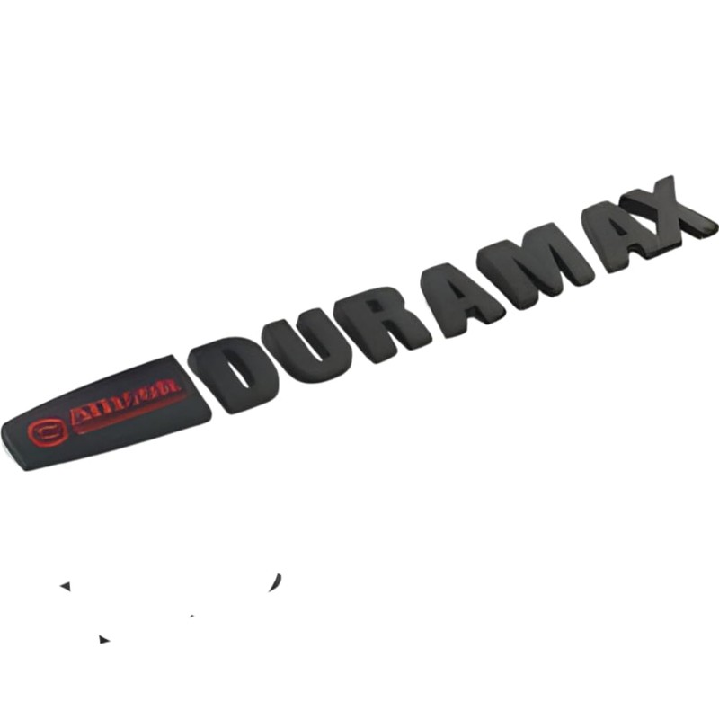 Duramax Badge Emblems 2-Piece in Black with Red for 2007-2020