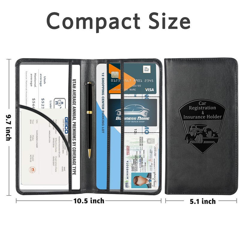 CoBak Car Registration and Insurance Holder - Vehicle Glove Box