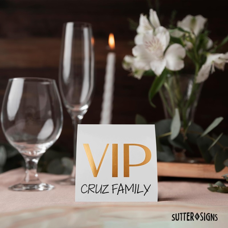 VIP Table Sign 10 Pack | Reserved Table Tent Night